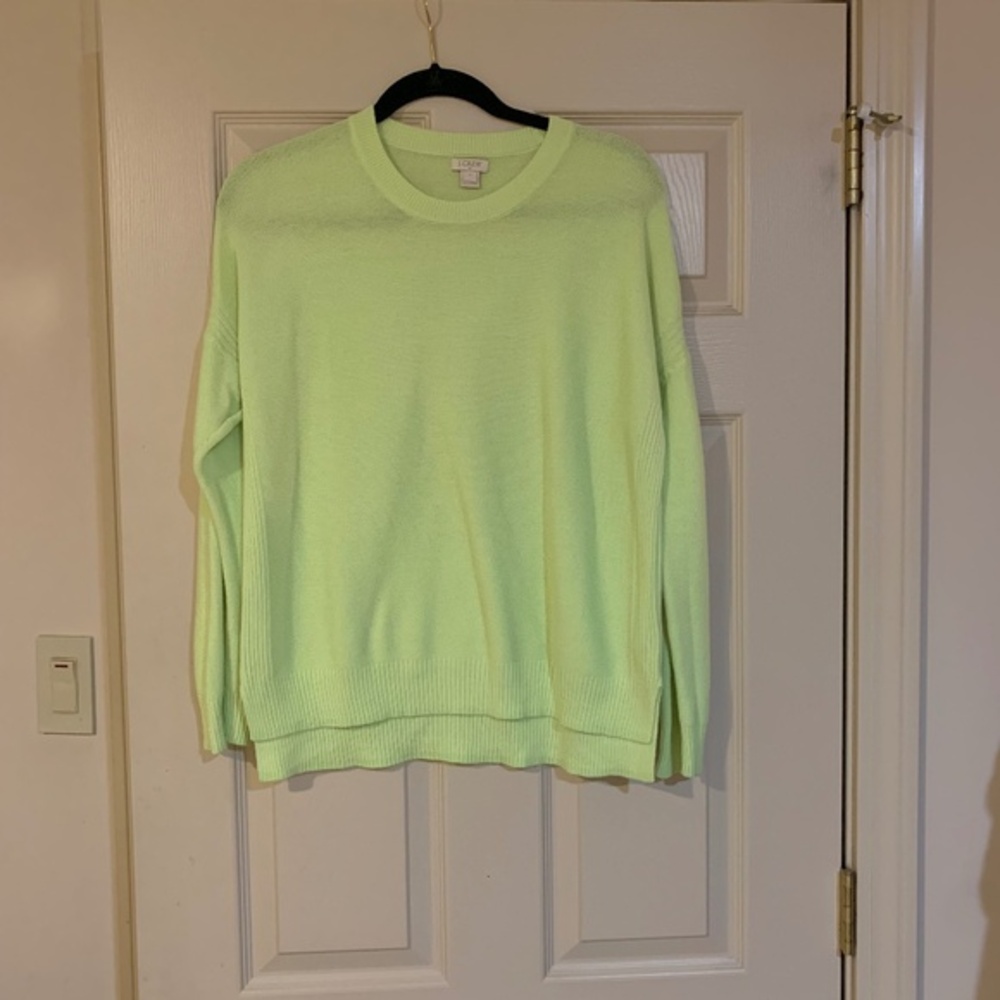J Crew Green Cotton Sweater sz L